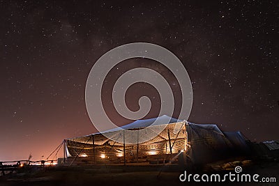 Special shot for the Milkyway over Siwa region in west Egypt Stock Photo