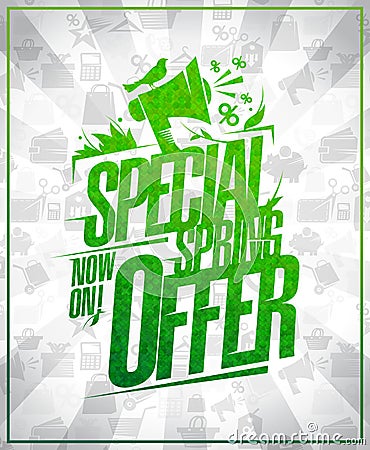 Special spring offer vector banner design, spring sale Vector Illustration