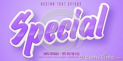 Special text, cartoon style editable text effect Vector Illustration