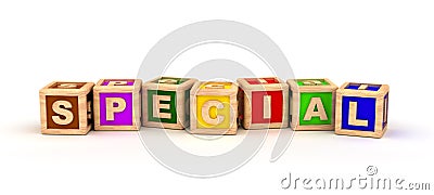 Special Text Cube Stock Photo