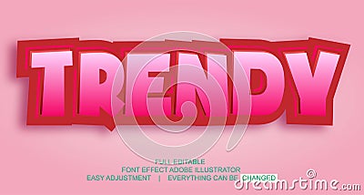 Text effect design, editable text, vector template, easy customize Vector Illustration