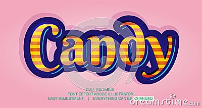 Text effect design, editable text, vector template, easy customize Vector Illustration