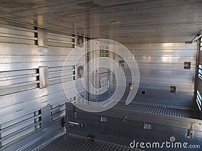 Special truck and trailer for transportation of pigs Stock Photo