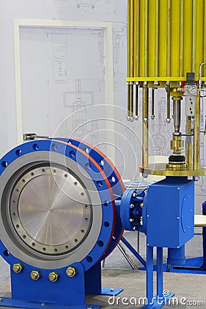 Special valve designs for automatic control of liquid and gaseous flows Stock Photo