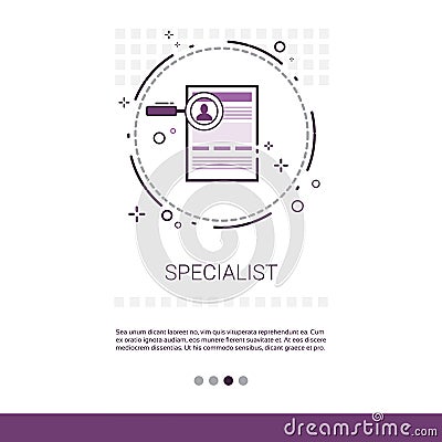 Specialist Candidate Vacancy Search Web Banner With Copy Space Vector Illustration