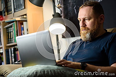 IT specialist work from home. Freelance Stock Photo