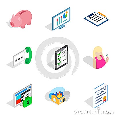 Specialists of the enterprise icons set, isometric style Vector Illustration