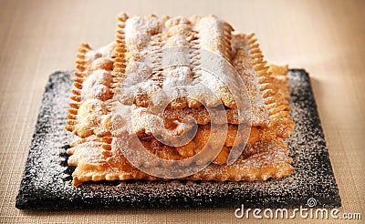 Speciality Italian chiacchiere or carnival cookies Stock Photo