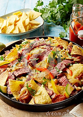 Speciality Tex-Mex recipe with beef entrecote Stock Photo