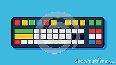 A specialized keyboard with enlarged and colorcoded keys to aid individuals with fine motor and visual processing Vector Illustration