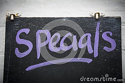 Specials on blackboard Stock Photo