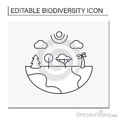 Species diversity line icon Vector Illustration