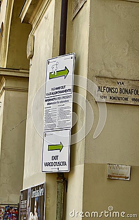 Specific safety signs were installed Editorial Stock Photo