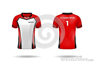 Specification Soccer Sport , Esport Gaming T Shirt Jersey template. mock up uniform . Vector Illustration Vector Illustration