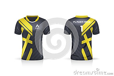 Specification Soccer Sport , Esport Gaming T Shirt Jersey template. mock up uniform . Vector Illustration Vector Illustration