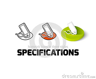 Specifications icon in different style Vector Illustration