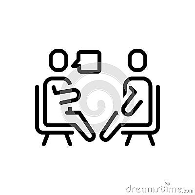 Black line icon for Specified, described and descrip Stock Photo