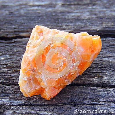 Specimen of orange calcite Stock Photo