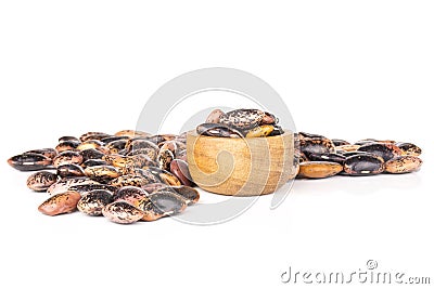 Speckled colored butter beans painted lady scarlet runner isolated on white Stock Photo