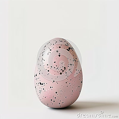 A speckled egg, pastel pink with black speckles Stock Photo