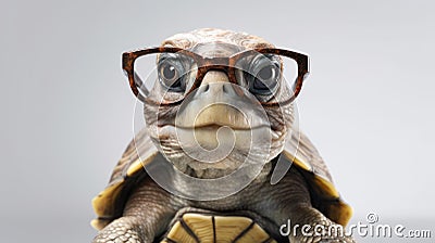 Specs on Shells: The Hipster Turtle Stock Photo