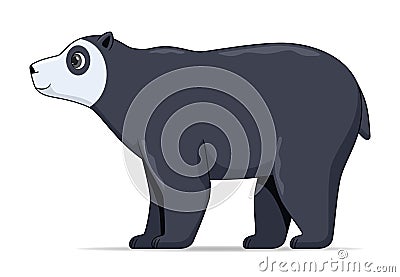 Spectacled bear animal standing on a white background Vector Illustration