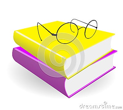 Spectacles and books Vector Illustration