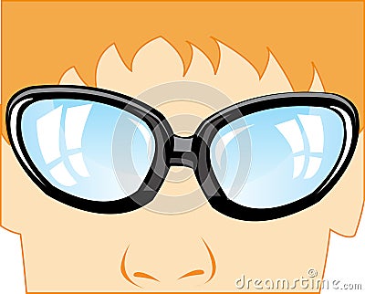 Spectacles on person Vector Illustration