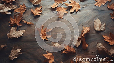 Spectacular Autumn Leaves: Dark Beige Imagery With Playful And Dreamlike Aesthetic Stock Photo
