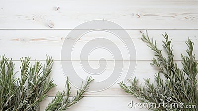 Spectacular Backdrops: Ten Fresh Rosemary Leaves In A Muted Color Palette Stock Photo