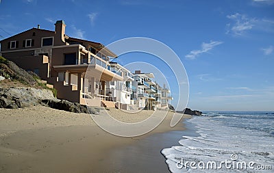 Spectacular beach front homes in Laguna Beach, California. Stock Photo