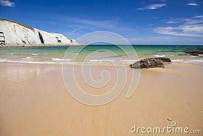 Spectacular beach Playa de los Covachos, Cantabria Stock Photo