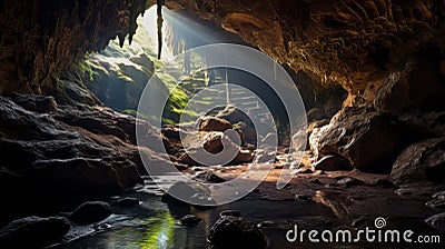 Spectacular Cave Scenery: Award-winning Photography With Canon Eos Rebel T7 Stock Photo