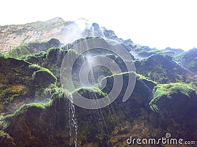 The spectacular Christmas Tree Waterfall in Sumidero Canyon Stock Photo