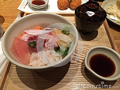 A spectacular composition of sashimi in Kanazawa Stock Photo