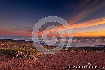 Spectacular dawn on the volcano Teide,Teneryfe Stock Photo