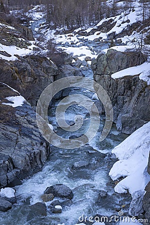 Spectacular drive along the river Venter Ache in the Venter Valley in Tirol, Austria Stock Photo