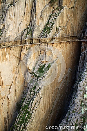 Spectacular El Caminito del Rey The King`s Little Pathway near Malage in Spain Stock Photo
