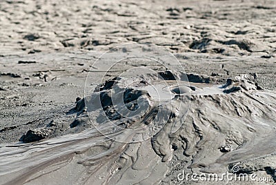 Spectacular eruptions of mud volcanoes caused by methane in vulcanii noroiosi near berca village buzau county romania Stock Photo