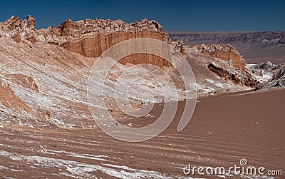 Spectacular and heartbreaking moon valley in Atacama Stock Photo