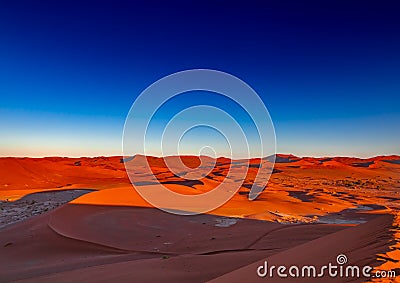 Spectacular morning sunrise at Sossusvlei in the Namib Desert Stock Photo