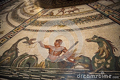 A spectacular Roman Mosaic Floor in the Vatican Museums in Rome Italy Editorial Stock Photo