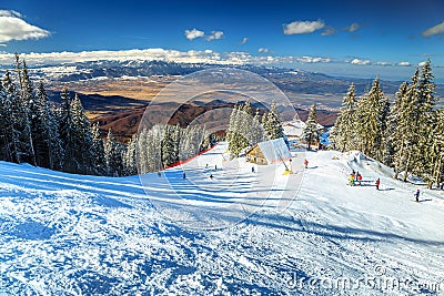 Spectacular ski resort in the Carpathians,Poiana Brasov,Romania,Europe Stock Photo