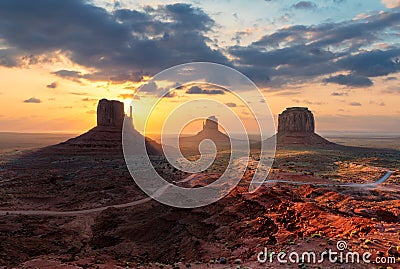 Spectacular sunrise at Monument Valley, Arizona Stock Photo