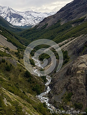 The spectacular trail to Chileno basecamp Stock Photo