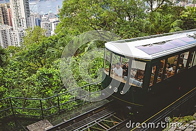 Spectacular tram ride to Hong Kongs highest peak June 26 2023 Editorial Stock Photo
