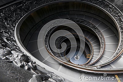 Spectacular Vatican Museum Spiral Staircase Editorial Stock Photo