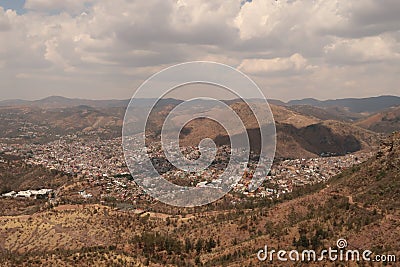 Spectacular view from the Cerro de la Bufa hiking area onto Guanajuato, Mexico Stock Photo