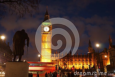 Spectacular view of London in magic hour Editorial Stock Photo