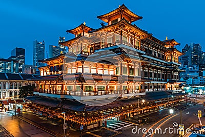 A Modern Chinese Temple in a Metropolis Stock Photo